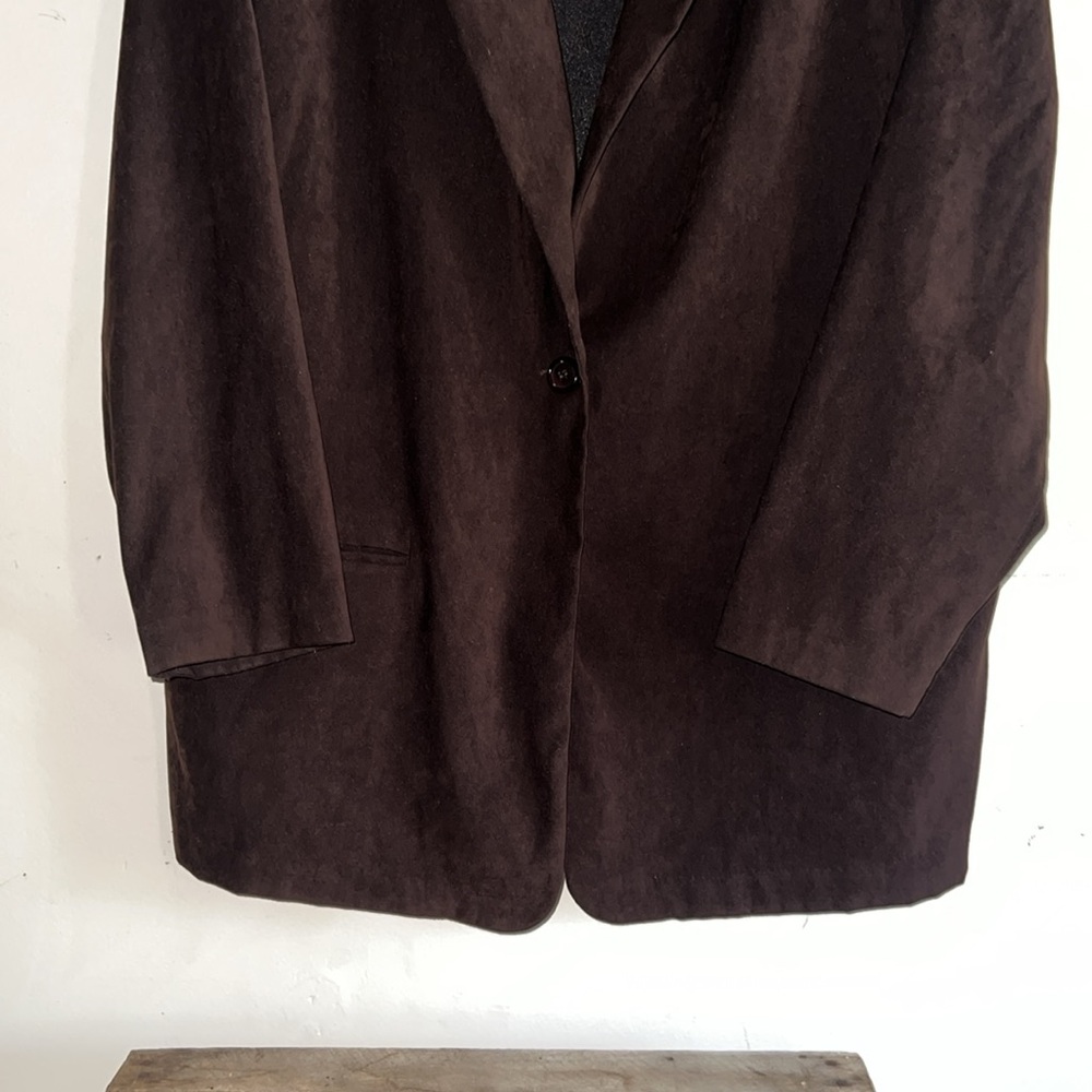 Briggs Women Sz 22 Dark Brown Blazer Jacket - Picture 3 of 6